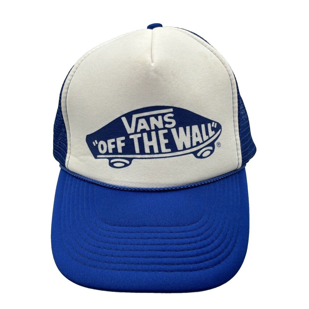 Vans Off The Wall Hat Blue White Trucker Cap Skate Foam Snapback Otto Cap